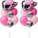 2 Set Cowgirl Party Decorations Disco Ball Balloon Disco Cowgirl Party Decorations for Birthday Pink Baby Shower Supplies (Disco Ball)