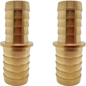 2 PCS Brass Reducer 3/4" to 5/8" Barb Hose ID Splicer Barbed Fitting, Hex Union Connector by CX WONDERLAND