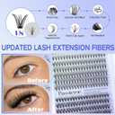 Pawotence Lash Extension Kit DIY 280pcs Individual Lash Clusters Kit 20D&30D Natural 9-15mm Cluster Eyelash Extensions Kit with Lash Bond and Seal, Tweezers for Self Use (20D&30D, 0.07D, 9-15mm, Kit)
