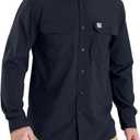 Carhartt Men's Force Relaxed Fit Lightweight Long-Sleeve Shirt, Navy, Small