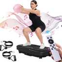 Heavy Duty Vibration Plate Exercise Machine, 440 lb, 200W, Bluetooth & LED, Black