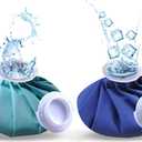Ice Bag, Ice Packs for Injuries Reusable 9", Hot Water Bag for Pain Relief, Hot & Cold Therapy, Headaches, Blue Ice Pack Dark Blue Ice Bags 2 Pack