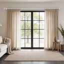 1 Inch Silver Curtain Rods for Windows 140 to 195 Inches (6 to 12 ft), Telescoping Single Drapery Rod, USFOOK Decorative Curtain Rod with Translucent Finials