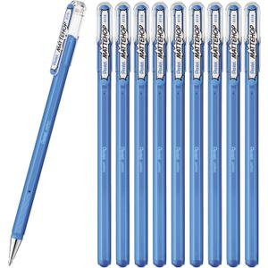 Pentel K110-VS Color Ballpoint Pen, Matte Hop, Sky Blue, 10 Count