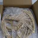 Wood Beaded Rattan Chandelier Boho Hand Woven Pendant Light 6-Lights Adjustable Coastal Pendant Lighting Fixtures for Dining Living Room Kitchen Hallway, Dia 20, UL Listed