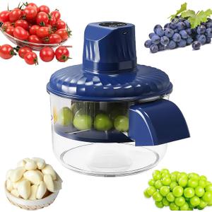 Large Electric Grape Peeler, 1500mAh Rechargeable Battery, Stainless Steel Blades, Suitable for Grapes, Tomatoes, Cherries, Garlic, Multifunctional Kitchen Peeling Tool, Blue