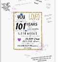 101st Birthday Party Guest Book Poster - Table Centerpiece Decoration Banner for Women or Men Turning 101 years old - Sweet Guest Book Alternative - 11x17 In Art Anniversary Keepsake Sign for Wishes