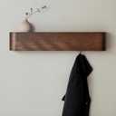 Wall-Mounted Coat Rack 'Toke' - Modern Design Coat Rack with Hidden Wall Hooks - Solid Wood Veneer Panel Coat Hanger - Oak, Dark