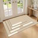 Large Door Mat 36"x59", Non Slip Washable Indoor Door Mat, Khaki, 3' X 4'11"