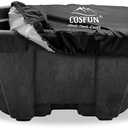 COSFUN 100 Gallon Oval Stock Tank Cover,Waterproof Dust Proof Anti-UV Ice Bath Cover,Keep Water Trough Clean(Elastic Bottom,Black)
