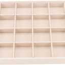 Large Velvet Jewelry Tray, Drawer Organizer for Jewelry in Dresser, Stackable Jewelry Drawer Organizer Inserts for Earring Necklace Bracelet Rings(Beige, 24 Grid), Pack of 2 