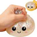 Dumpling Squishies, Glitter Dumpling Mystery Box, 2026 Upgraded Dumplings Stress Balls Fidget Sensory Balls, Squeeze Dough Ball Stress Relief Hand with Food Steamer, Relaxation Gift (Glitter Blue)