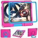 Lainergie Kids Case for iPad 10th Generation 10.9-inch (2022) & iPad Air 11-inch M2 (2024) & iPad Pro 11-inch M4 (2024), Lightweight Shockproof Case Built-in Screen Protector with Handle Stand, Pink