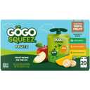 GoGo squeeZ Applesauce and Fruit Puree Variety Pack, Apple, Mango & Banana, 3.2 oz (Pack of 20), Unsweetened Fruit Snacks for Kids, Gluten Free, Nut Free, BPA Free Pouches (Packaging May Vary)