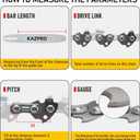 8 Inch Chainsaw Chain 34 Drive Links 3/8" LP Pitch, .043" Gauge, Low kickback, Lubrication System Chainsaw Blade fits Craftsman, Echo, Homelite, Poulan, Ryobi, Wrox, etc, KP-R34 (3 Pack)