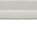 Madison Park Accent Bench for Living Room, Upholstered with Nailhead Trim, & Padded Seat Entryway Bench Small, End of Bed Bench with Back, 49.5" W x 19.25" D x 23" H, White Cream