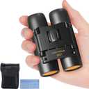 AHFLRITO Compact Binoculars, Lightweight Foldable Small Binoculars for Adults and Kids, Portable Waterproof for Bird Watching, Traveling, Theater, Opera, Concert, Hiking, Sightseeing