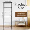 Huwena 4 Tier Mini Fridge Shelf Microwave Stand Over Height Adjustable Fridge Storage Rack with Lockable Wheels & Waterproof Mats Multilayer Metal Organizer for Dorm Apartment Kitchen Office(Black), 76.77 x 23.23 x 17.32 inches