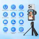 Vlog Selfie Monitor Screen iPhone, 4K 60fps Recording, Wireless Screen Mirroring with Remote Control, Magnetic Fixation, 180 Rotation, 3 Levels of Brightness, Compatible with iPhone & Android