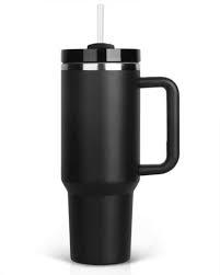 40 oz Tumbler with Handle and Flip Straw Lid - Upgraded Greatyos Insulated Traveler Tumblers with Lids Straws Vacuum Leak Proof Stainless Steel 40oz Cup Mug Gifts for Men Women Him Her (Black)