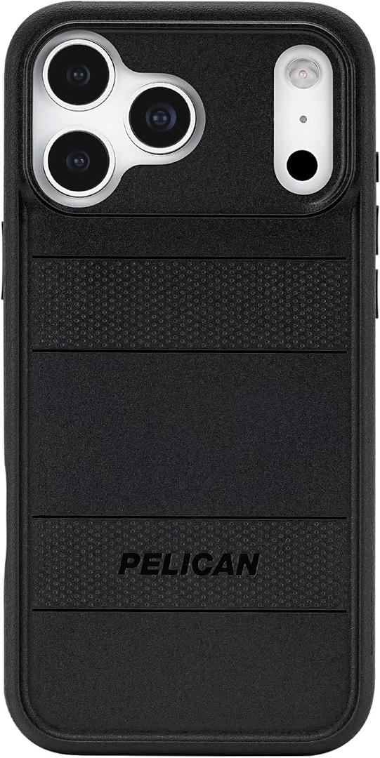 Pelican Protector iPhone 17 Pro Max Case [Compatible with MagSafe] Rugged Magnetic Phone Case with 16ft Military-Grade Drop Protection - Heavy Duty Phone Cover for iPhone 17 Pro Max- Black