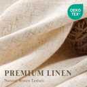 Linen Shower Curtain Beige, Fabric Boho Farmhouse Shower Curtains for Bathroom Cream Cotton Natural Cloth Liner Set 72" W x 84" L