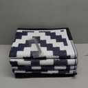 OLANLY Waterproof Outdoor Rug 6x9 ft, Outdoor Plastic Straw Rug for Camping, RV Mat Outside, Indoor Outdoor Carpet for Porch, Deck, Backyard, Balcony, Picnic, Navy & White