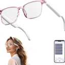 AI Smart Glasses, Bluetooth 5.4 Translation Glasses with 144 Language & Accents, Blue Light Filtering Lenses, Multifunctional Smart Glasses for Men Women, Travel Meeting Trade Business HY-C8 White