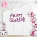 WEERRW White Arch Backdrop Cover Ballon Arch Stand Covers Set of 3 Spandex Fitted Round Top Chiara Stretchy Backdrop for Wedding Birthday Party Decoration(6FT, 6.6FT, 7.2FT) (4FT, 5FT, 6FT)