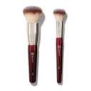 BK BEAUTY - LARGE BUFFER & ROUND FOUNDATION (2PC) - Professional Makeup Brush Set for Liquid or Cream Foundations, Powder & Blush | Premium Face Brushes for Flawless Application