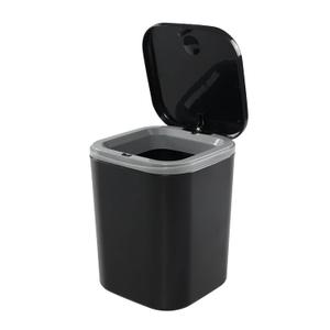 0.5 Gallon Tiny Countertop Trash Can, Mini Desktop Garbage Can with Push-Button, Black