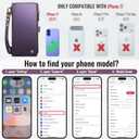 Defencase Compatible with iPhone 17 Case Wallet with RFID Blocking Card Holder for Women and Men, Fashion PU Leather Magnetic Snap Flip Zipper Strap Wallet Phone Case for iPhone 17 6.3", Purple