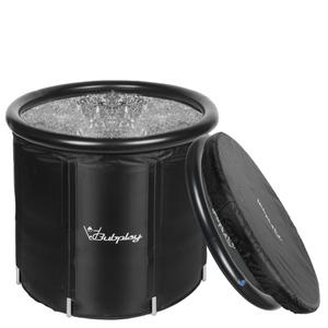 Bubplay Ice Bath Cold Plunge Tub with Cover for Indoor Outdoor for Recovery, Cold Water Therapy, Athletes & Adults -105 Gallons, Black, XL