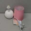 Simple Designs LT2084-PNK Mini Studded Texture White Ceramic Bedside Table Lamp, Pink