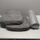 D-Shaped Chair Cushions for Dining Chairs, 2.5 Thick Chair Pads with Washable Comfortable Textured Cover, Non Slip Kitchen Chair Cushions with Ties, 16.5" x 16.5", 4 Pack, Dark Grey