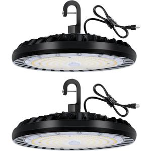 hykolity 2 Pack LED High Bay Light 200W, 5000K UFO LED High Bay Light Fixture with US Plug [600W MH/HPS Equiv.] 120-277V, 26,000lm, IP65 Commercial Warehouse Area Light for Wet Location