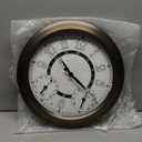 Pytha Sight Outdoor Clock,15 Inch Metal Outdoor Clocks Waterproof with AI Auto Light Sensor, Outdoor Wall Clock for Patio,Pool,Garden & Porch, Large Numerals Easy Read