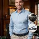 Mens Braided Elastic Stretch Golf Belt  Big and Tall Men Woven Belt, 1.38" Leather-Tipped Adjustable Fit (Waist 44"-50" Stretch, Blue)