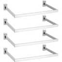 Unittype 4 Pcs U Shaped Hangrail for Slatwall 24 Inch Tubing Hangrail Rectangular Tubing Metal Slat Hanger Wall Accessory for Retail Displays Bracket Clothing Rack Home Use (Silver)