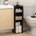 Furinno Fulda Book Shelf, 3-Tier Narrow Bookshelf, Bookcase with 10-in Width Storage Shelf, 9.3 x 9.8 x 31.5, for Living Room, Bedroom, Home Office, Darkwood, 3-Tier, 10W