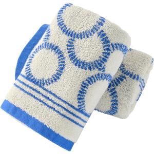 sense gnosis Blue Air Bubble Pattern Hand Towels Set of 2 Super Soft 100% Terry Cotton Towel Highly Absorbent Face Towel for Bathroom 13" X 29"