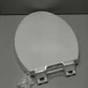 Plastic Toilet seat, Slow Close, Never Loosen, Elongated, White, 19"