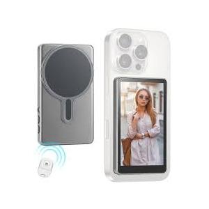 Magnetic Phone Vlog Selfie Monitor Screen  Back Camera Selfie Monitor  1080P Display can Wirelessly Connect to Mobile Phones  Rear Camera Selfie Screen with Remote Controller(Grey)