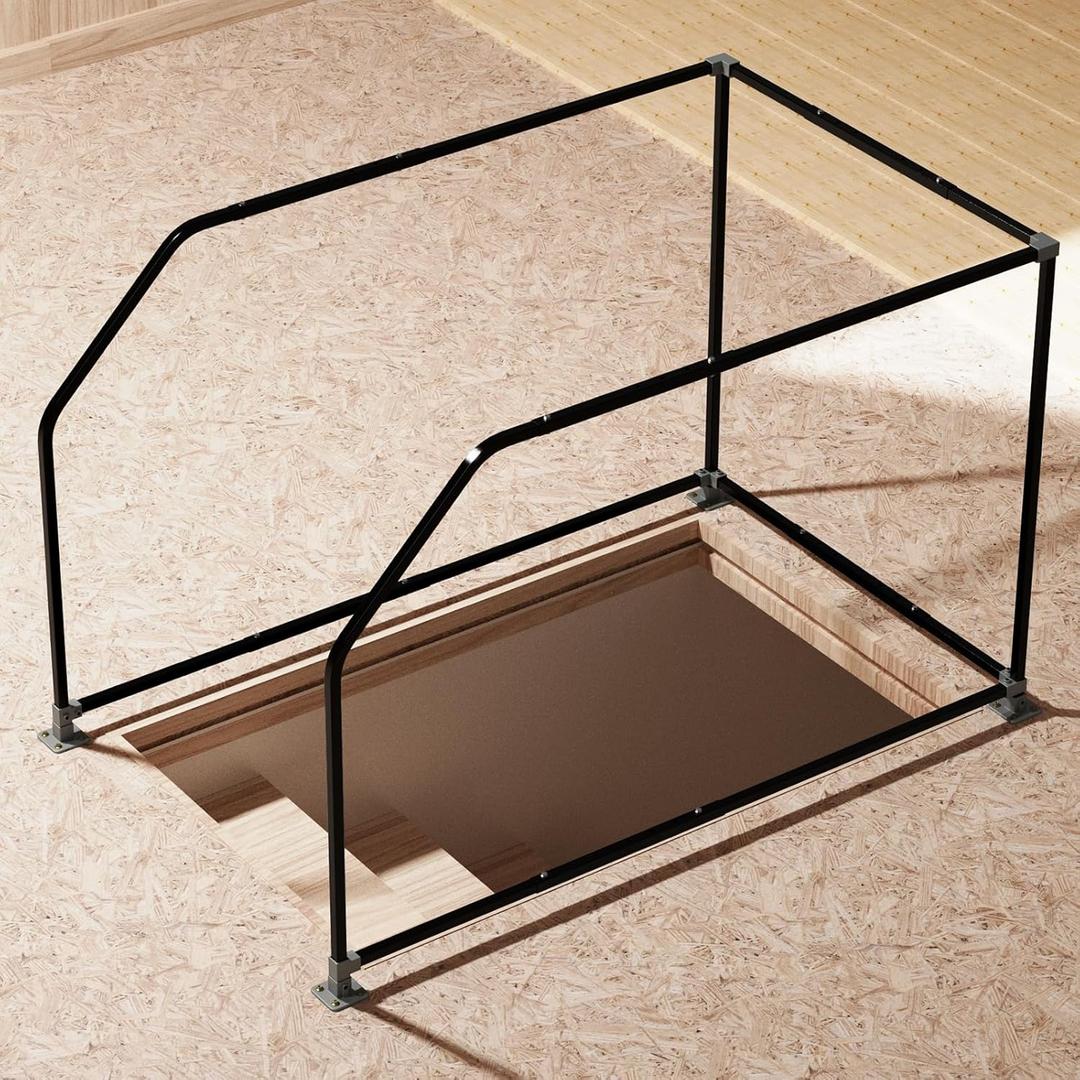 Lift Attic Ladder Safety Railing, Adjustable Loft Handrail, Attic Ladder Climbing Assistance Railing Stainless Steel,Stable Architecture and Sturdy Support for Secure Ascending and Descending