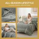 Whale Flotilla Reversible Grey Print Quilts Queen Size with 2 Pillow Shams