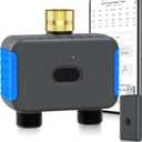 WiFi Sprinkler Timer, 2 Zone Smart Bluetooth Hose Timer, Programmable Automatic Irrigation System with Remote APP, Compatible with Alexa Google, Watering for Outdoor Garden Yard Lawn