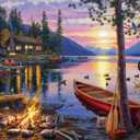 Buffalo Games - Darrell Bush - Canoe Lake - 1000 Piece Jigsaw Puzzle For Adults - Challenging Puzzle Perfect for Game Nights - Finished Size Is 26.75 x 19.75