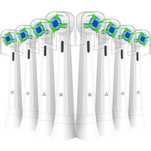Qitizu Replacement Heads Compatible with Oral B iO Electric Toothbrush, Replacement Toothbrush Heads Fit for Oral-B iO 2/3/4/5/6/7/8/9/10 Series Toothbrush, 8 Packs (White)