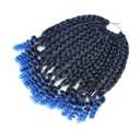 6 Packs 10 inch Ombre Blue Curly Box Braids Crochet Hair for Black Women and Kids