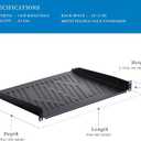RackPath 1U Cantilever Universal Rack Shelf - 14in Deep Rackmount Shelf for 19 AV/Network Equipment Racks 55lbs Capacity - 2Pack